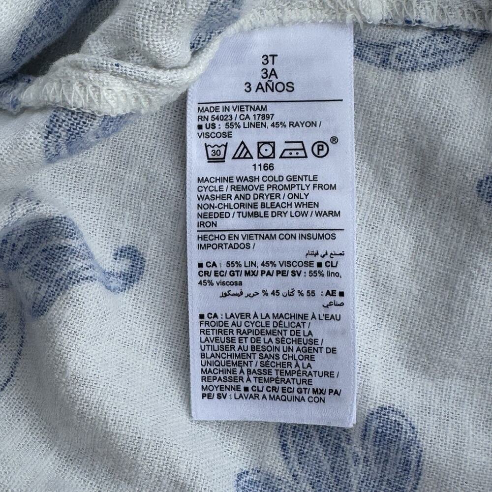 Old Navy Mermaid Textured Bow Tie Dress Toddler Girls 2T Linen Blend Sleeveless - Picture 7 of 8